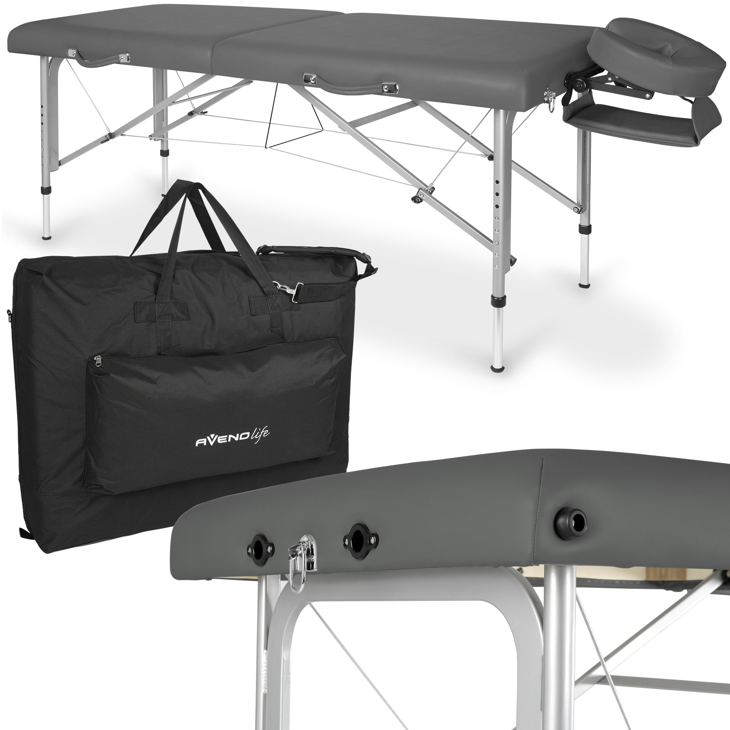 Massagetafel Altus 70 Soft Touch K622, Antraciet