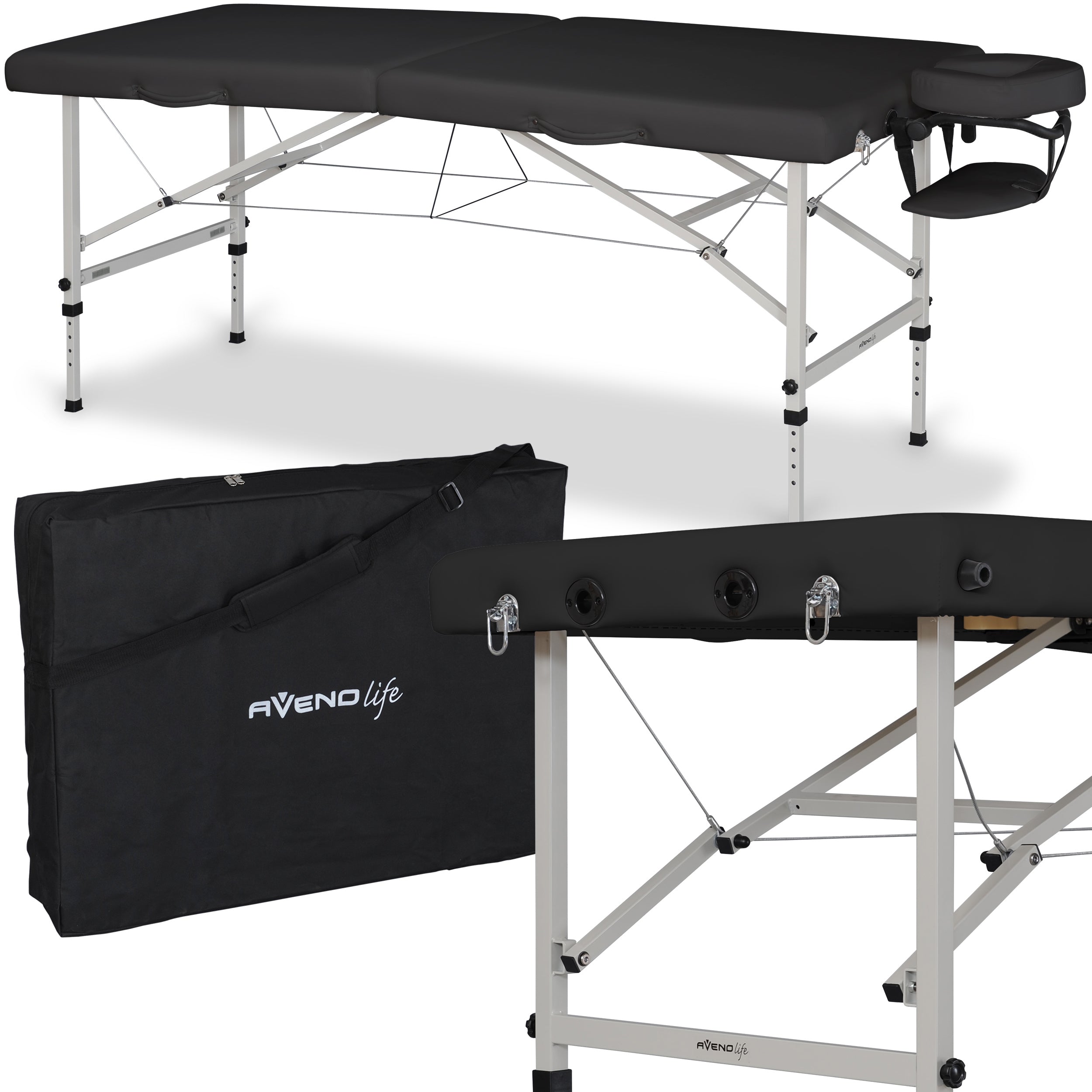 Massagetafel Torina Mat Touch K105, Zwart