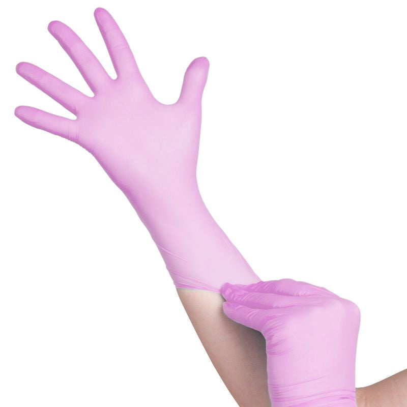 All4med wegwerp diagnostische nitril handschoenen roze l