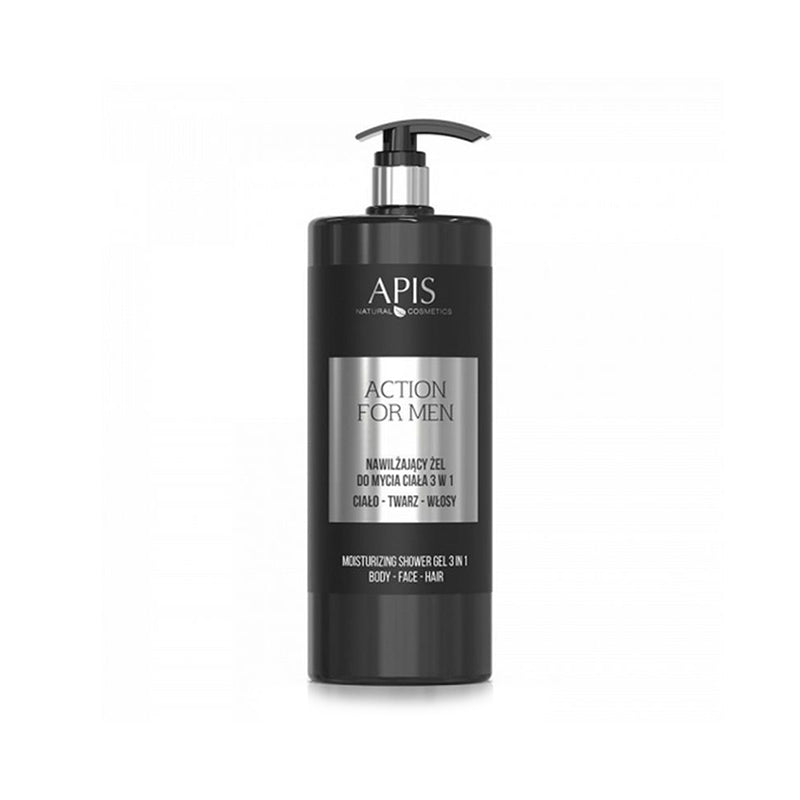 Apis action pour hommes gel nettoyant hydratant pour le corps 3en1, 1l