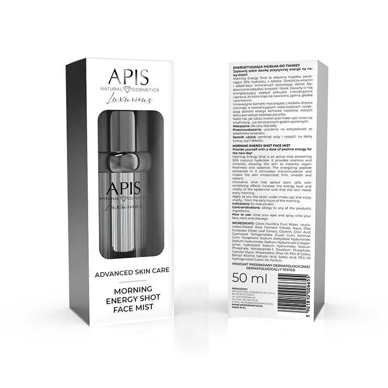 Brume pour le Visage Effet Coup de Fouet Énergétique Matinal APIS Soin de la Peau Avancé 50 ml
